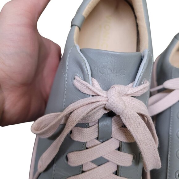 VIONIC Pro Mable Sneakers Leather Lace Up Comfort Gray Pink Women’s Size 11 - Picture 8 of 16